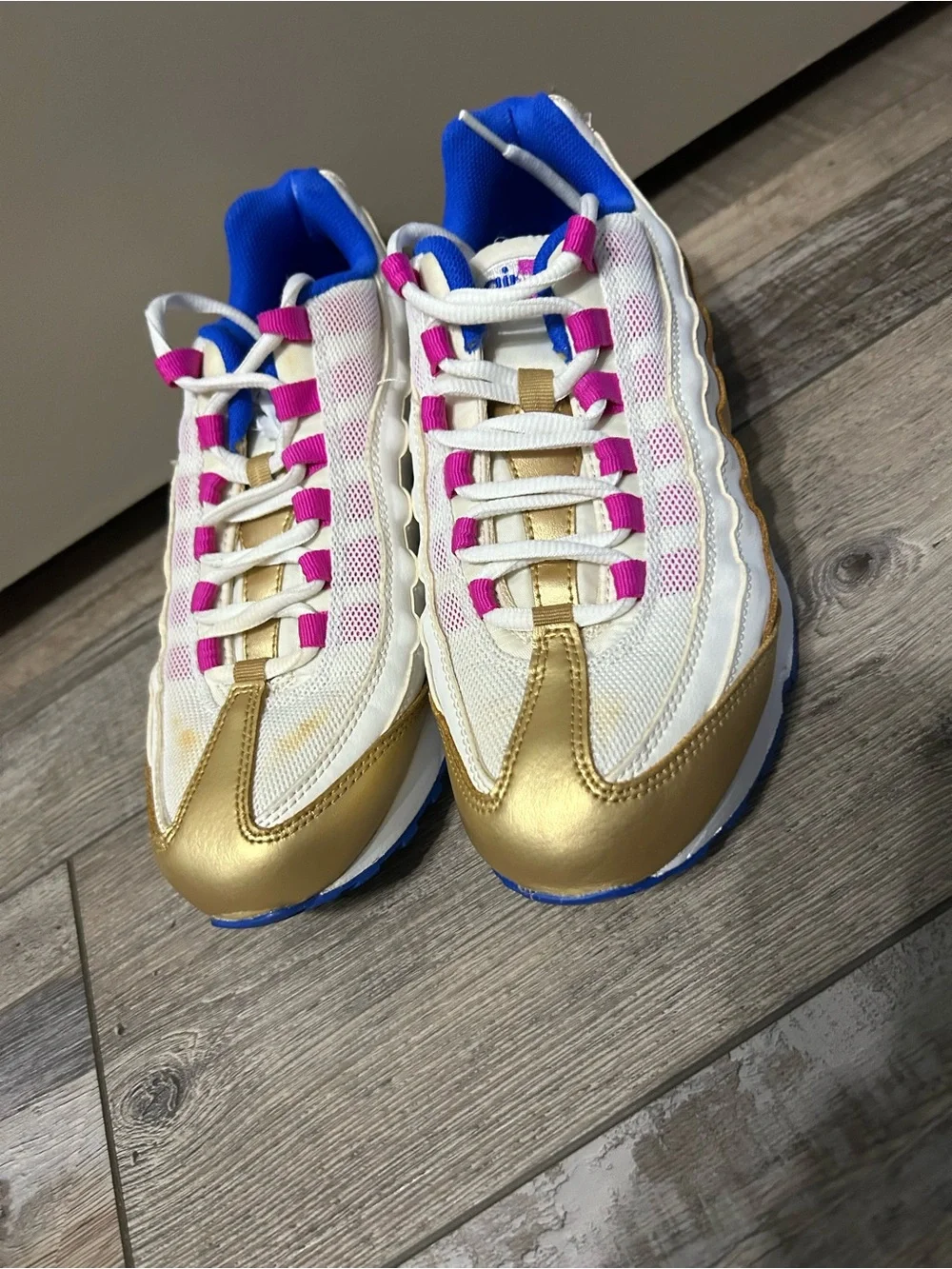 Nike Air Max 95 LE GS Peanut butter & jelly White Gold Blue Pink